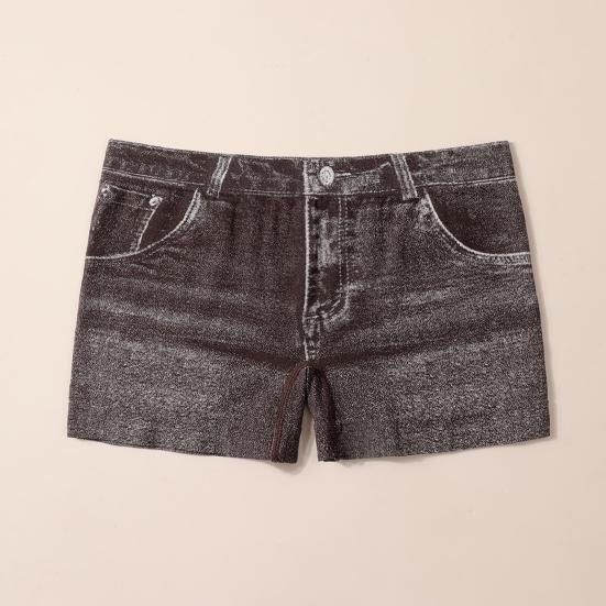 Женские шорты из искусственного денима с высокой эластичностью, короткие леггинсы с карманами, облегающие летние шорты для повседневной носки