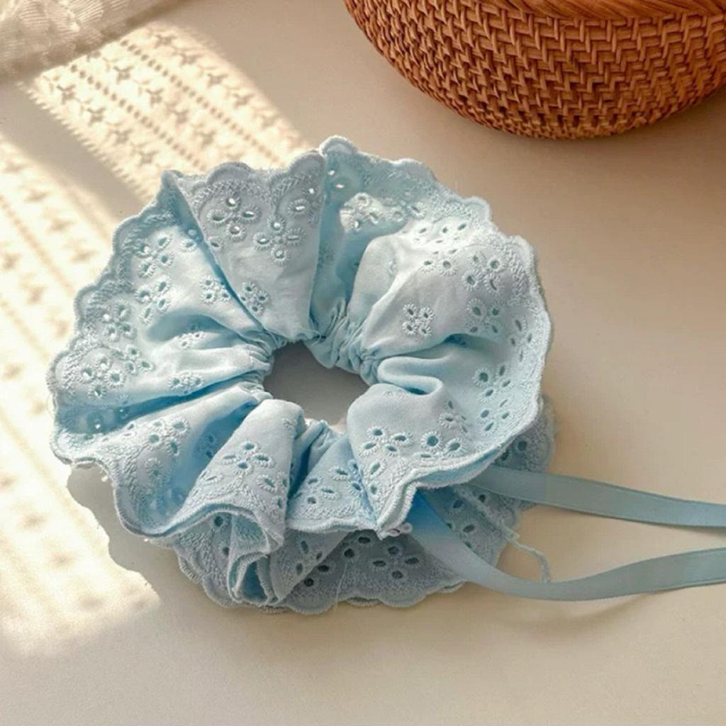 Stylish Lace Hair Scrunchies No Damage Scrunchy Hair Bands Ponytail Holders for Thick Curly and Thin Fine Hair