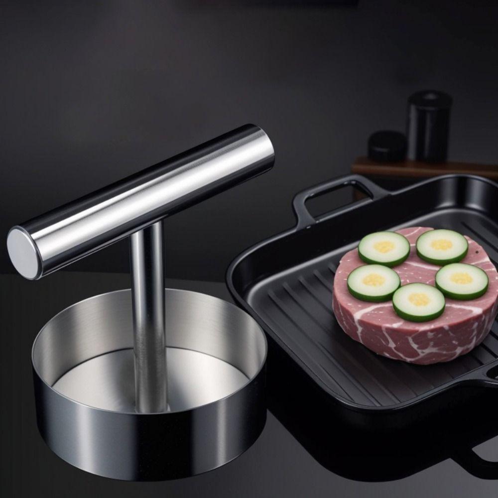 Round Stainless Steel Hamburger Press Non-Stick Manual Meat Pie Press Mold Patties Maker Steak