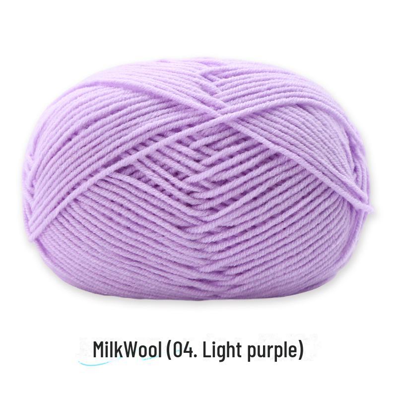 4-Strand Combed Milk Cotton Yarn Ball for DIY Crochet: Doll Making & Baby Sweater/Scarf Kit