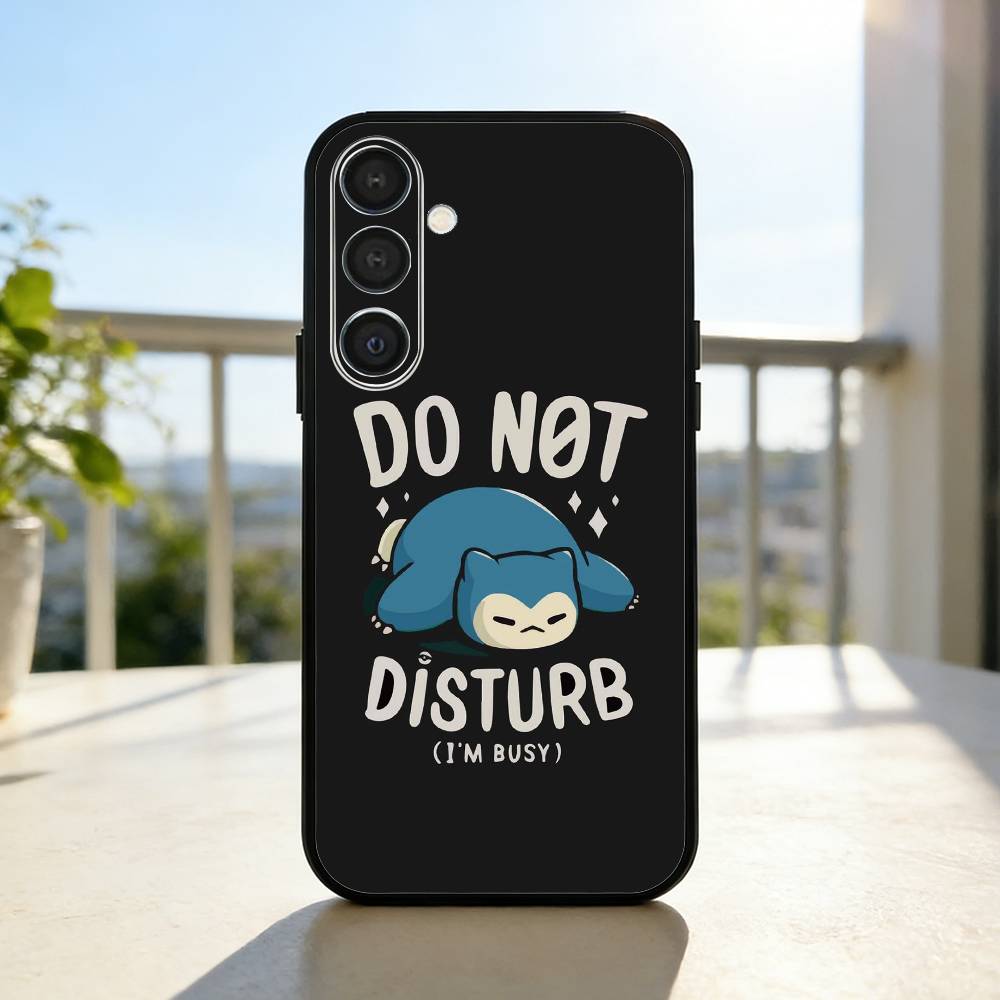 Cute S-Snorlax-x Sleep Phone Case For Samsung A73,72,71,A52,51,40,41,A22,A32,31,A13, Soft Black Shell