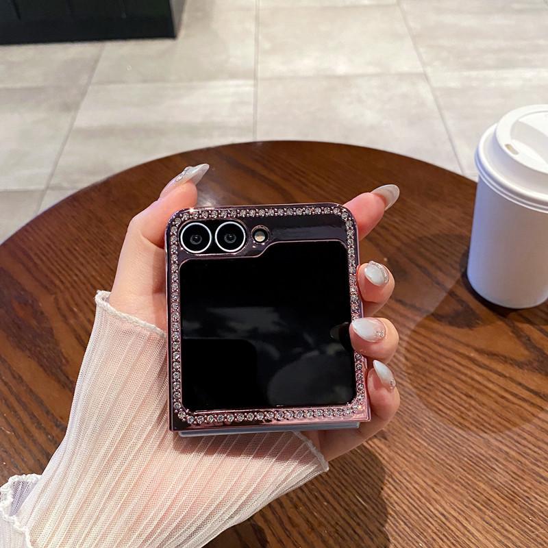 Чехол Samsung Galaxy Z Flip 7 со стразами, гальваническим покрытием и блестками, совместимый с Z Flip 6