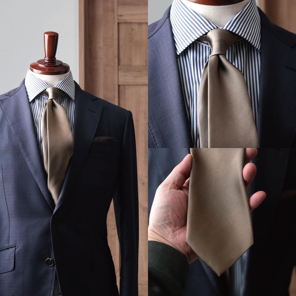 [Y&TAILOR] Галстук, изготовлен в Танго, Киото, Однотонный, 100% шелк 12-ти нитей, Название бренда, Высококачественный, Сделано в Японии, Идеально подходит для свадеб и подарков (Мокко)