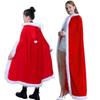 Elegant Red Christmas Halloween Hooded Cape Wedding Brides Flower Girl Cloak Perform Prom Women Costume Cosplay Overcoat