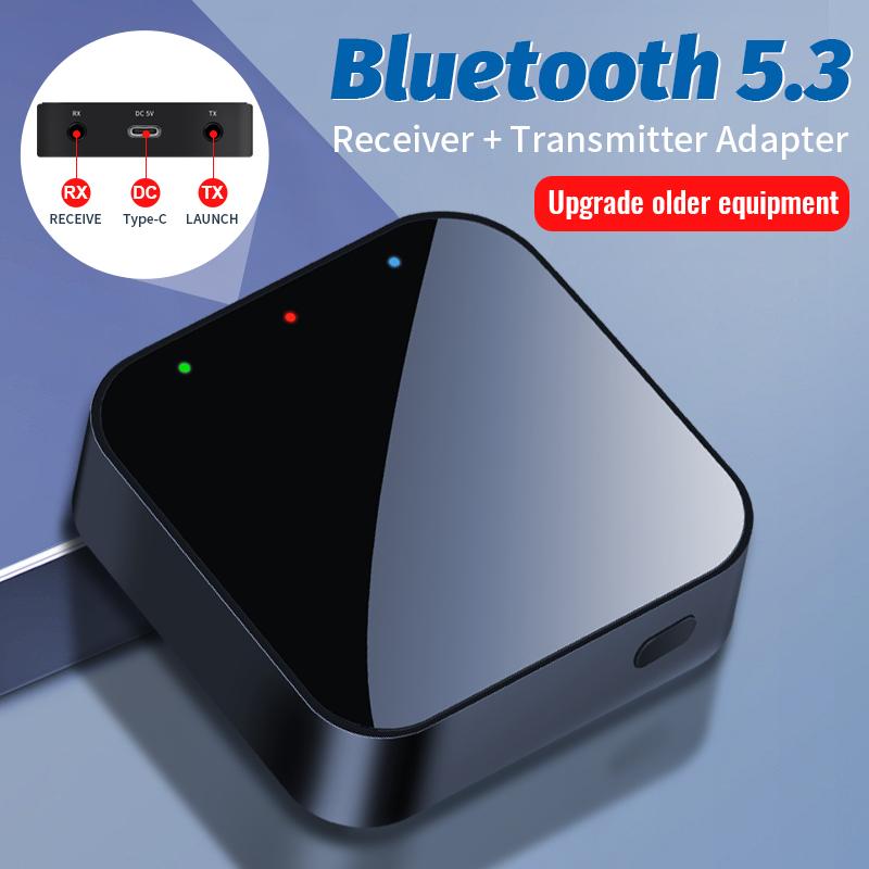 Приемник и передатчик Bluetooth 5.3 3,5 мм AUX Беспроводной аудиоадаптер Bluetooth-передатчик для автомобиля ПК ТВ Наушников