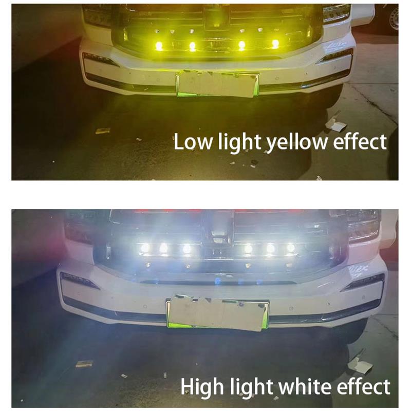 2 шт. мощных автомобильных решеток дневного света янтарного/белого цвета DRL светодиодные автомобильные передние центральные решетчатые фары с вентилятором для внедорожников, багажников, противотуманных фар, универсальные