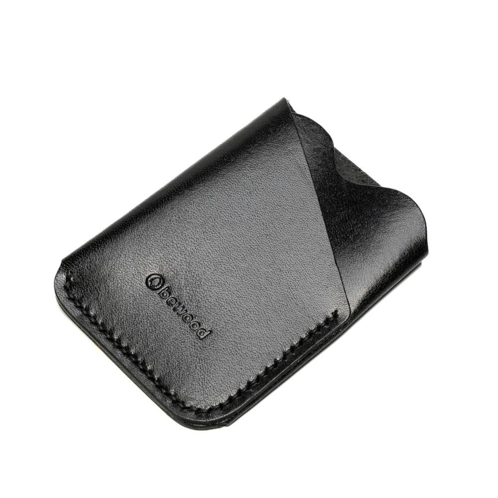 Bewood Wrap Leather Card Holder - Black
