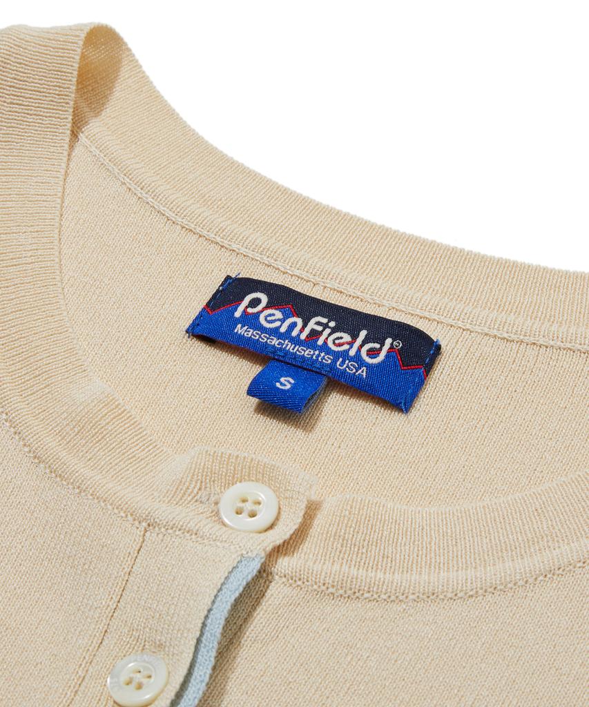 PENFIELD Вязаный топ-без рукавов с цветовыми блоками, приталенный, цвет слоновой кости_Fs2Ne60F