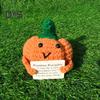 Halloween Positive Crochet Pumpkin Handmade Knitted Pumpkin Emotional Support Doll with Encouragement Card for Home Decoration