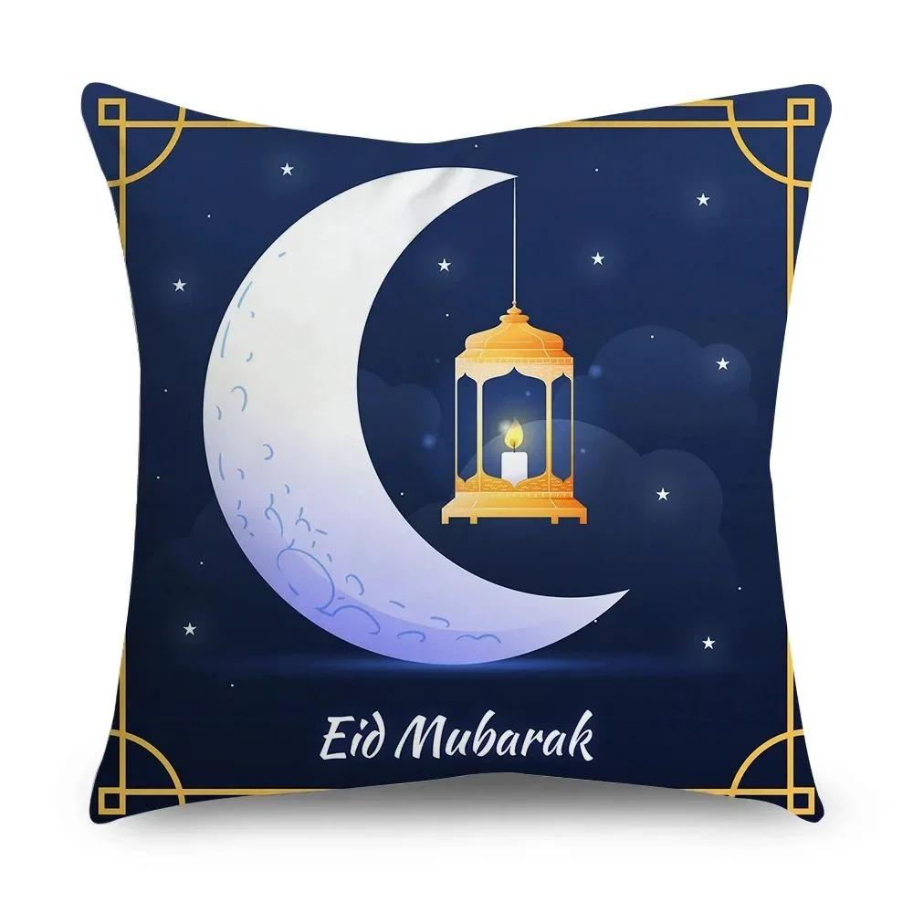 Ramadan Eid Islam Series Doublesided Printed pillow cover Short plush Suitable living rooms bedrooms sofas throw cushion cover