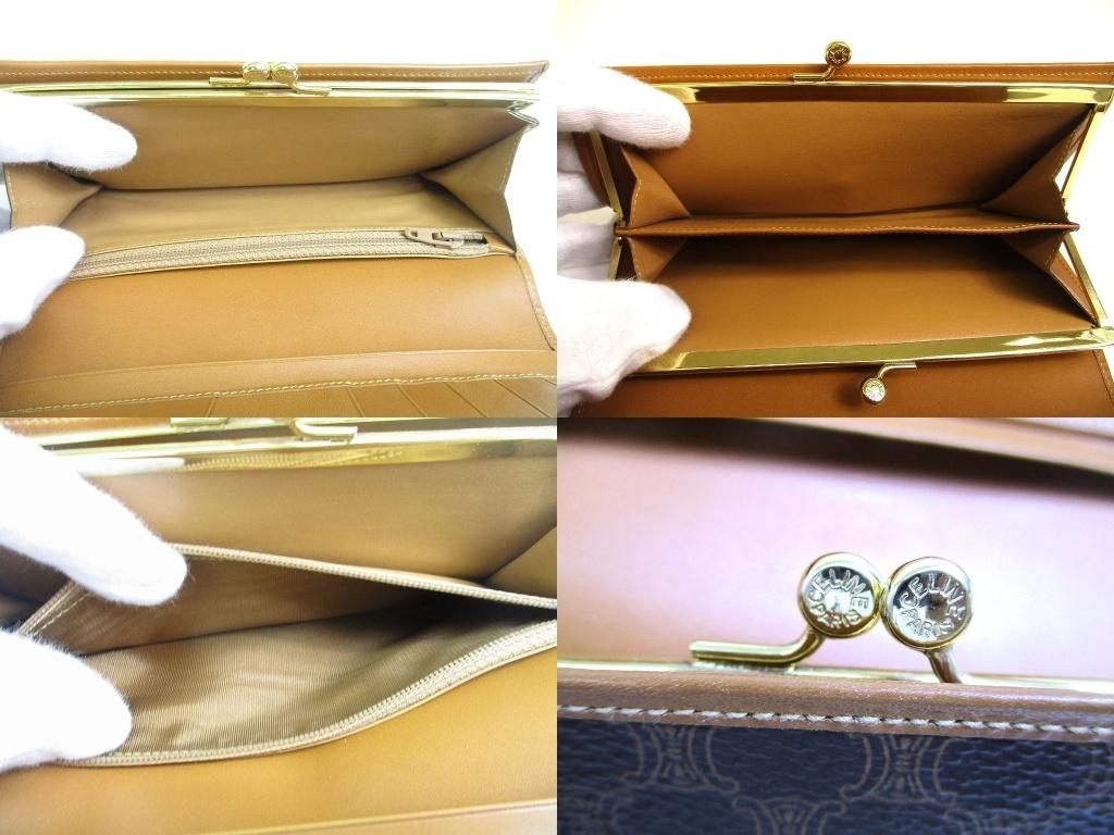 Authentic CELINE Brown Leather Flap Wallet Bifold Long Wallet #a987  Refurbished