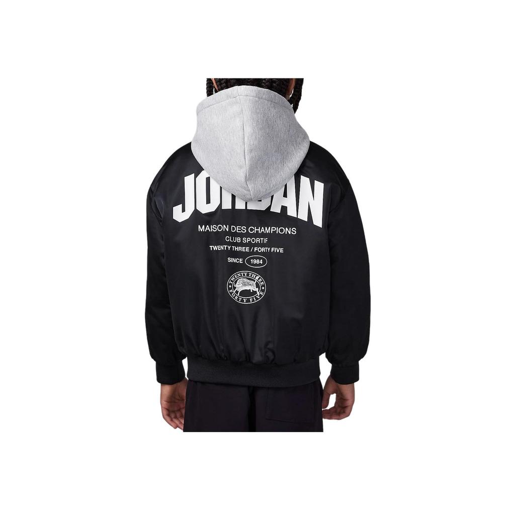 Jordan Повседневная теплая хлопковая куртка с капюшоном Детские куртки черного цвета HQ7064-010