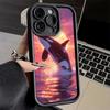 Чехол для телефона iPhone 17 Air 16E 15 16 Pro Max с рисунком 'Orca Ocean' 14 Plus 13 12 Mini Мягкий силиконовый чехол Fundas