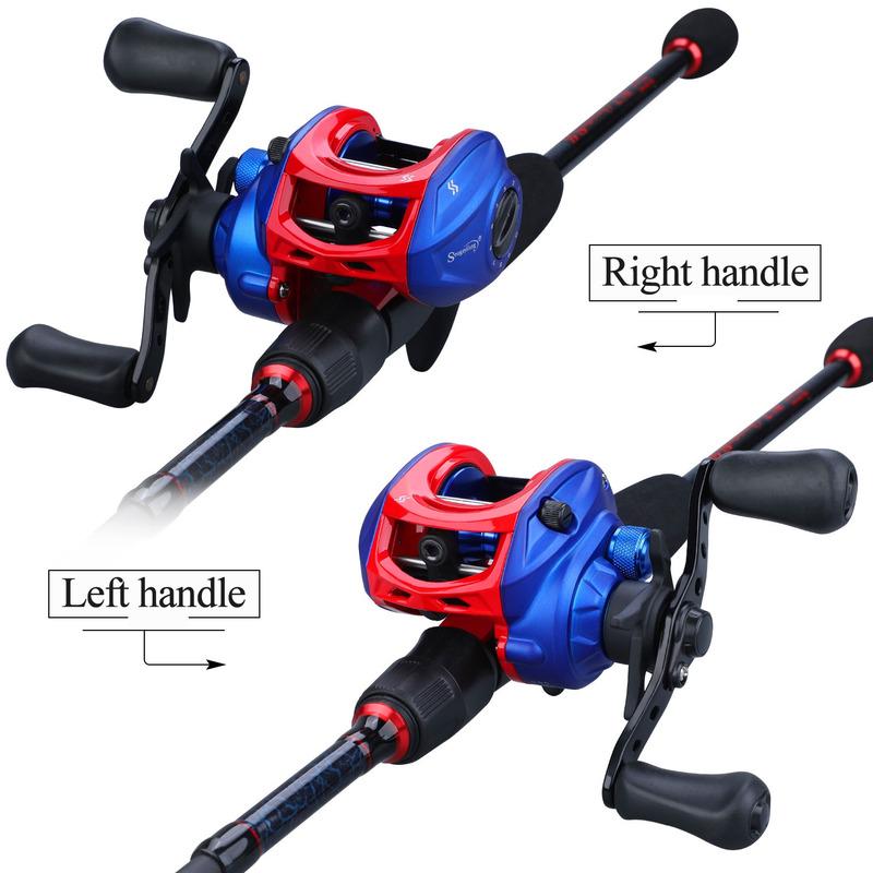 SOUGAYILANG Комбинированный набор катушек для удочек, 1,8–2,4 м, 5-секционная кастинговая удочка, кастинговая катушка 13 + 1BB