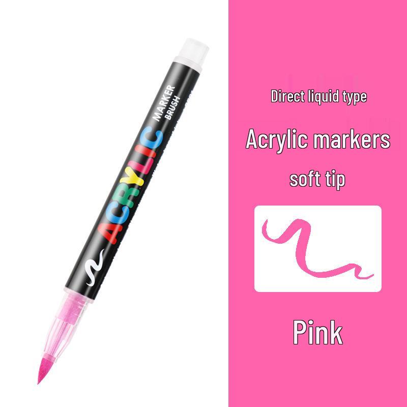 8101 Акриловые маркеры с мягким наконечником - 12/24 цвета для студенческого творчества, DIY и граффити