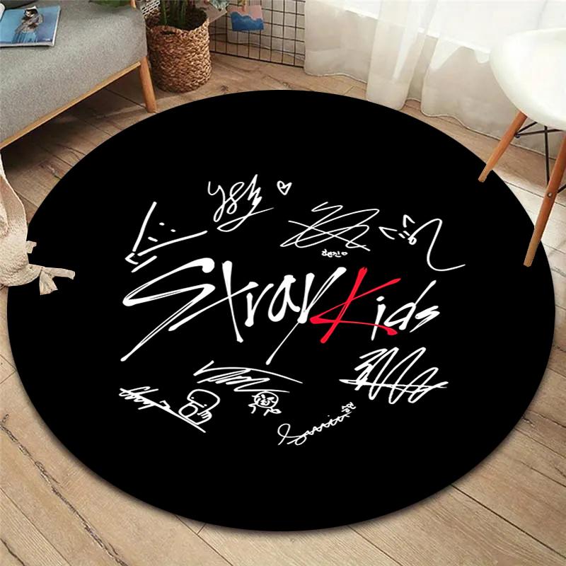 SKZ Round Area Rug,Carpet Rug for Living Room Bedroom Sofa Playroom Decor,Non-slip Floor Mat
