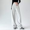 Autumn Winter Straight Thick Women's Sweatpants Loose Drawstring Wide-leg Cotton Long Pants Korean Style Casual High Waist Solid Color Trousers 2397