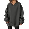 Women Winter Tops Women's Long Sleeve Sweatshirt Casual V-neck Loose Fit Pollover Fleece Tops