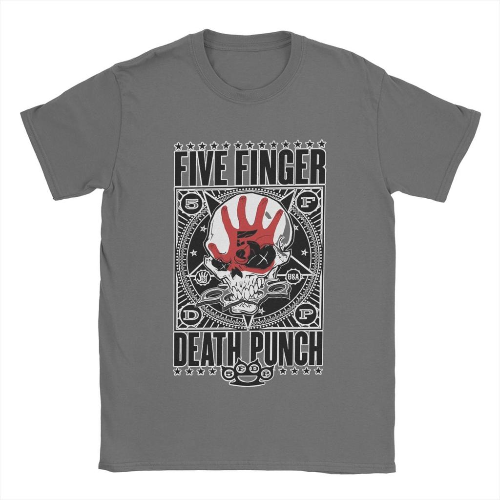 Five Finger Death Punch 5FDP Мужская футболка Винтажные футболки Короткий рукав Круглый вырез Футболки Хлопок Идея для подарка Топы