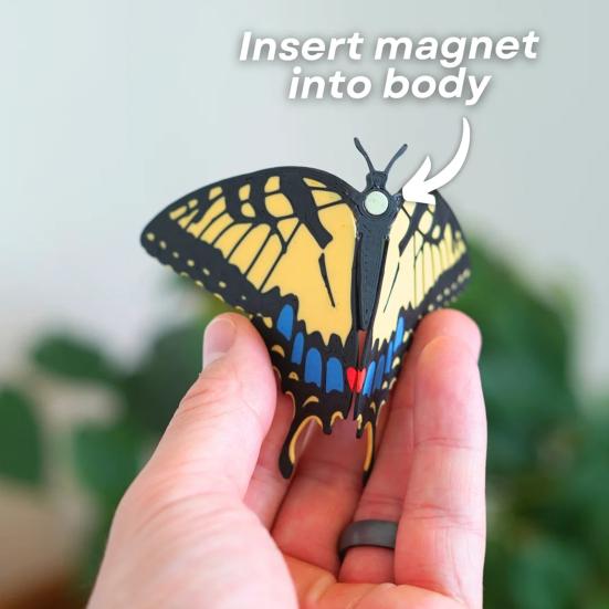Магнит на холодильник «Бабочка», напечатанный на 3D-принтере, сделай сам, украшение для дома, кухни, шкафчика, холодильника, монарх, махаон, голубая бабочка, магнитное украшение, орнамент