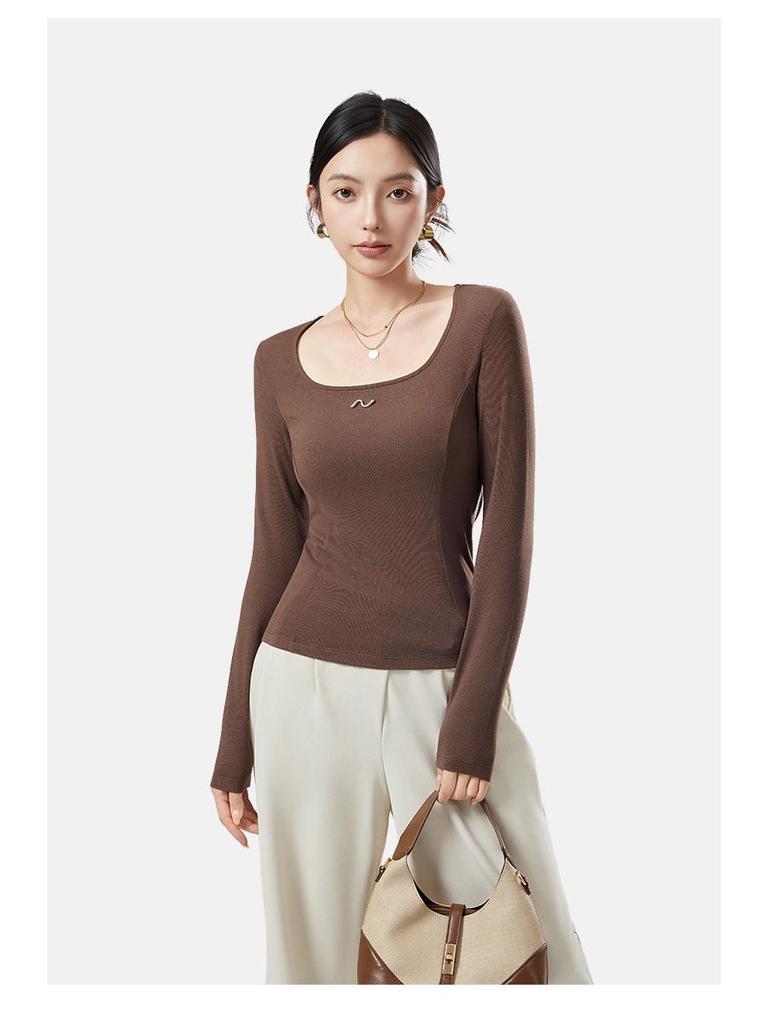 10A Antibacterial Women's Square Neck Thermal Base Layer – Autumn/Winter Slimming, High-Elastic, Fashion Underwear