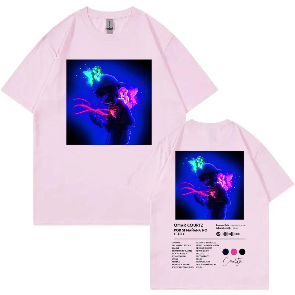 Singer Omar Courtz Double Sided Print Tshirt Por Si Mañana No Estoy Album Poster Graphic T Shirts Unisex Casual Cotton Tshirts