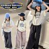 Girls' summer outfit set 2026 new style children's short sleeved work pants, girls' sports two-piece set, summer thin design, big boy