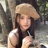 Summer Weave Cap Handmade Painter Hat Fashion Straw Beret  Women