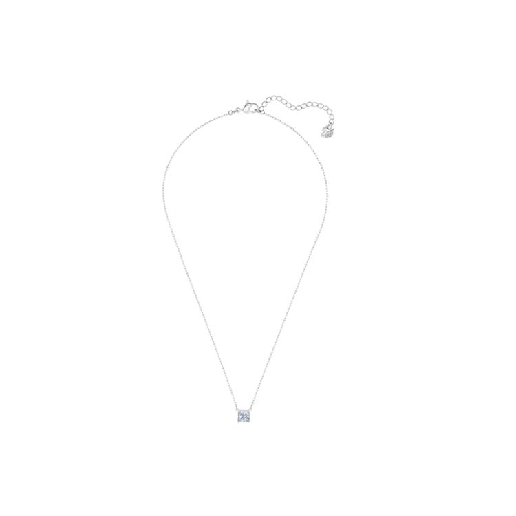 Swarovski Square Cut Rhodium Plated Imitation Crystal Necklace Women necklaces Silver 5510696