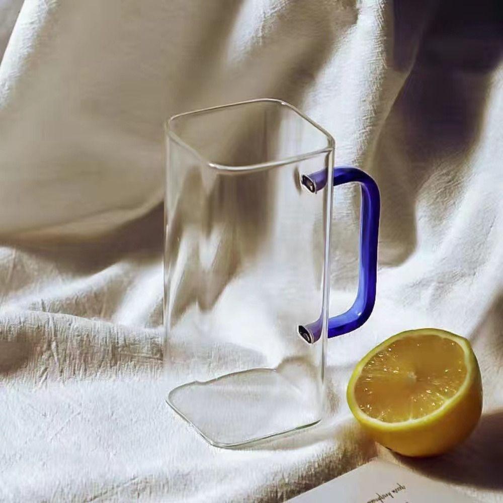 Чайная соломинка Питьевая квадратная кружка с крышками Кофе со льдом Одноцветная ручка