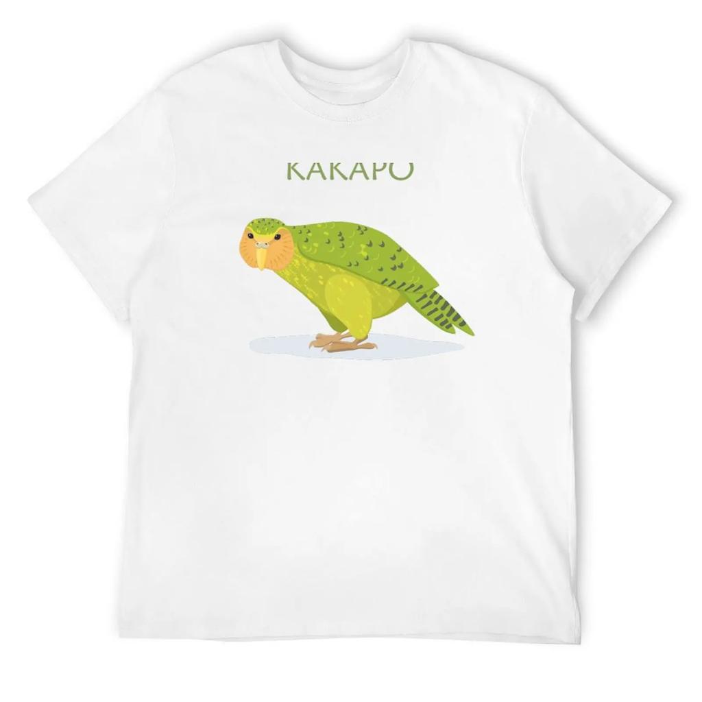 Футболка с попугаем какапо Футболка с аниме Черная эстетическая одежда Графика Мужская одежда