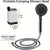 Портативный походный душ, уличный электрический душевой насос с перезаряжаемой USB-батареей  5200 мАч