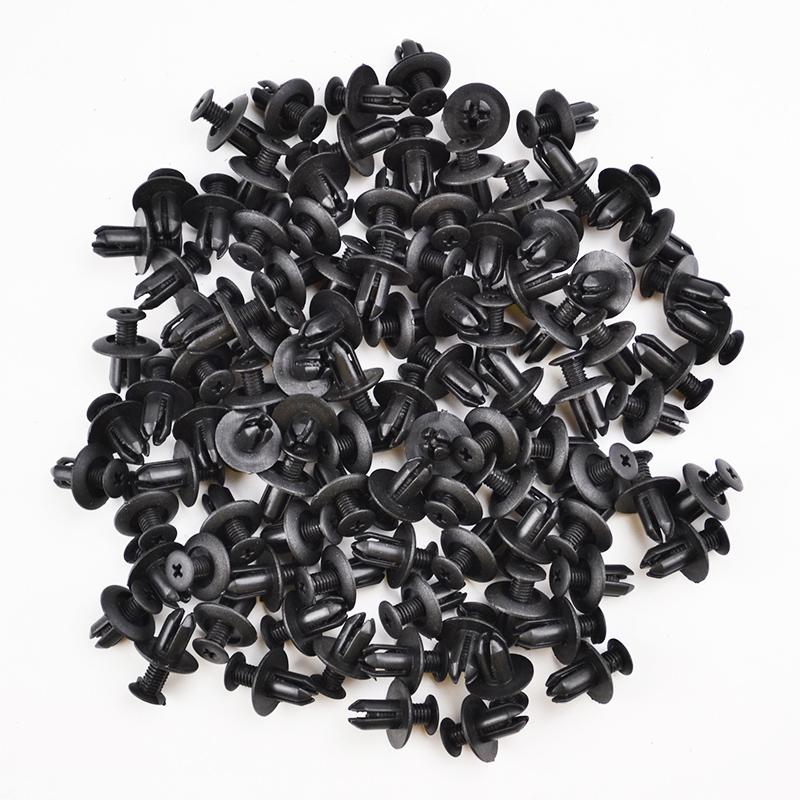 100Pcs 8mm Auto Fastener Clip Plastic Clips Remove Retain Rivets For Cars Fasten Bumper Door Trim Fitting Disassembly Car Tool