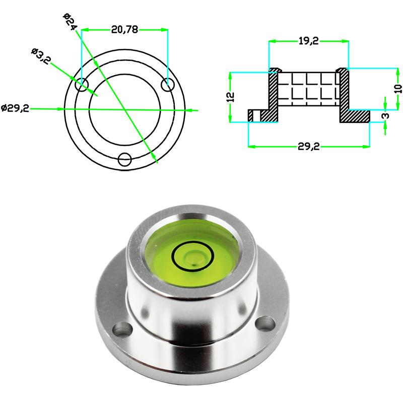 Круглый спиртовой пузырьковый уровень шарик мини датчик уровня воды линейка диаметр 21 мм до 29,2 мм 1 шт