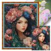 Full Embroidery Eco-cotton Thread 14CT Printed Girl Cross Stitch Kit Art