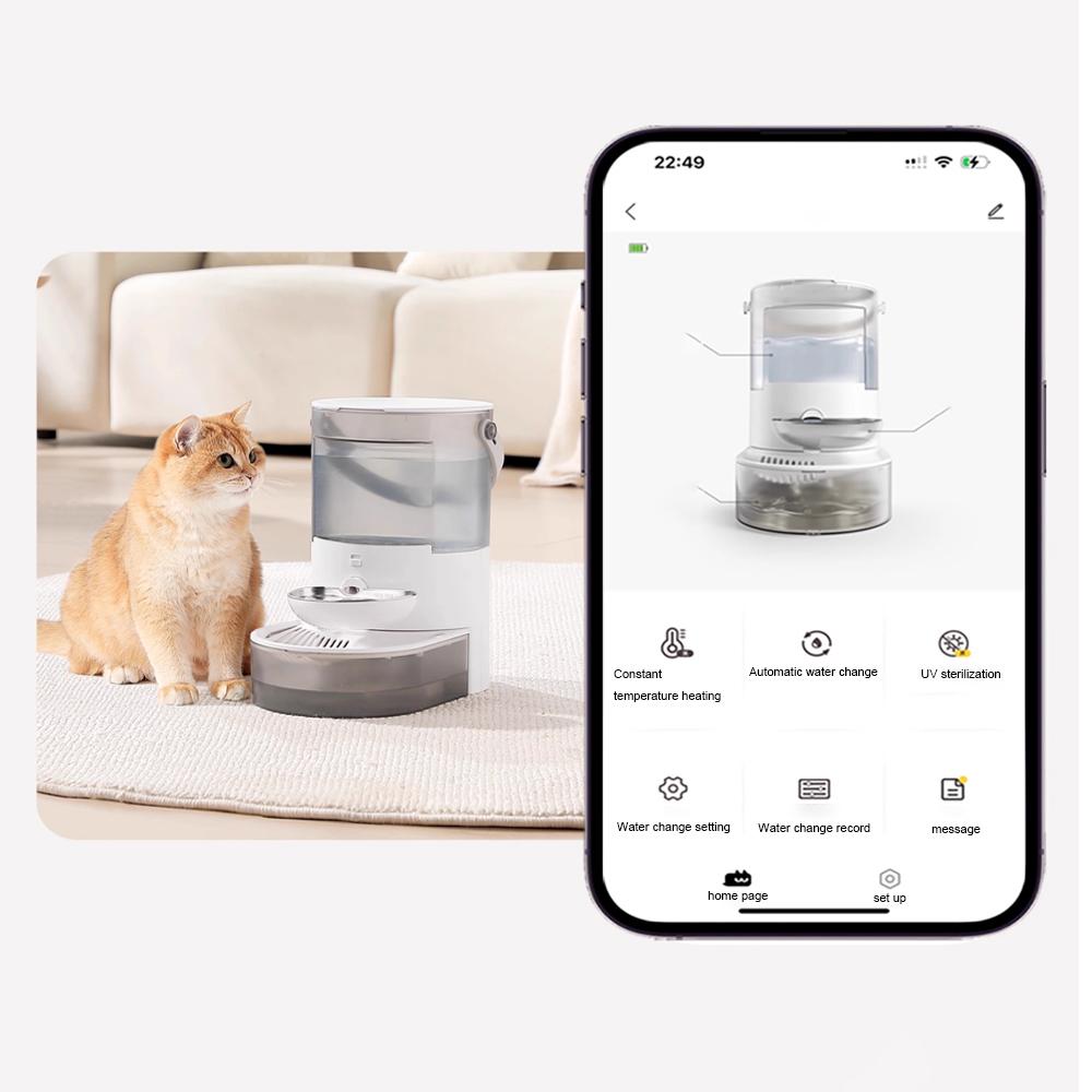 3.8L Wireless Automatic Cat Fountain Pet Water Feeder Gravitation water feeder Timed Smart Dog Water Dispenser No filter require