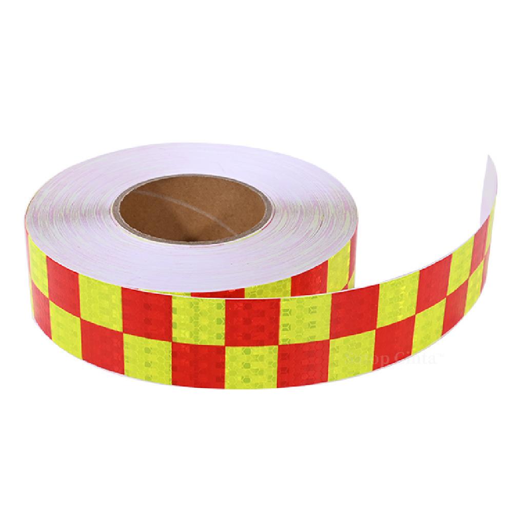 5CM*5M Checkered Car Reflective Sticker Waterproof Safety Warning Reflector Self-Adhesive Conspicuity Tape For Truck Motorcycle