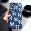 Мягкий противоударный чехол с принтом банта для Samsung S25 S24 FE S23 Ultra S22 A36 A56 A55 A16 A26 A35 из кожи с текстурой ТПУ, тонкий матовый чехол-бампер