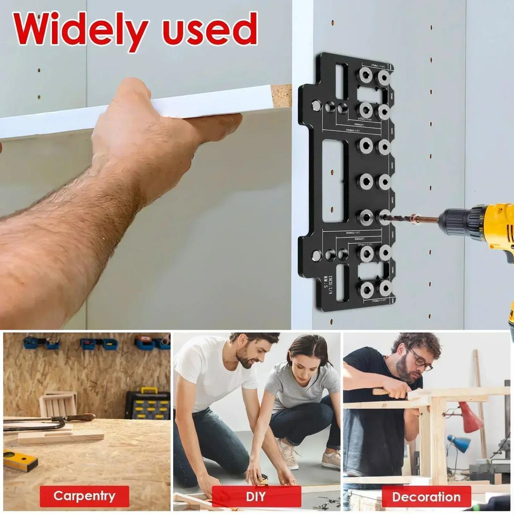 Шаблон для сверления штифтов для полок из алюминиевого сплава 1/4 дюйма Шаблон для сверления штифтов для полок из алюминиевого сплава Шаблон для сверления прямых отверстий по дереву Руководство по крепежу