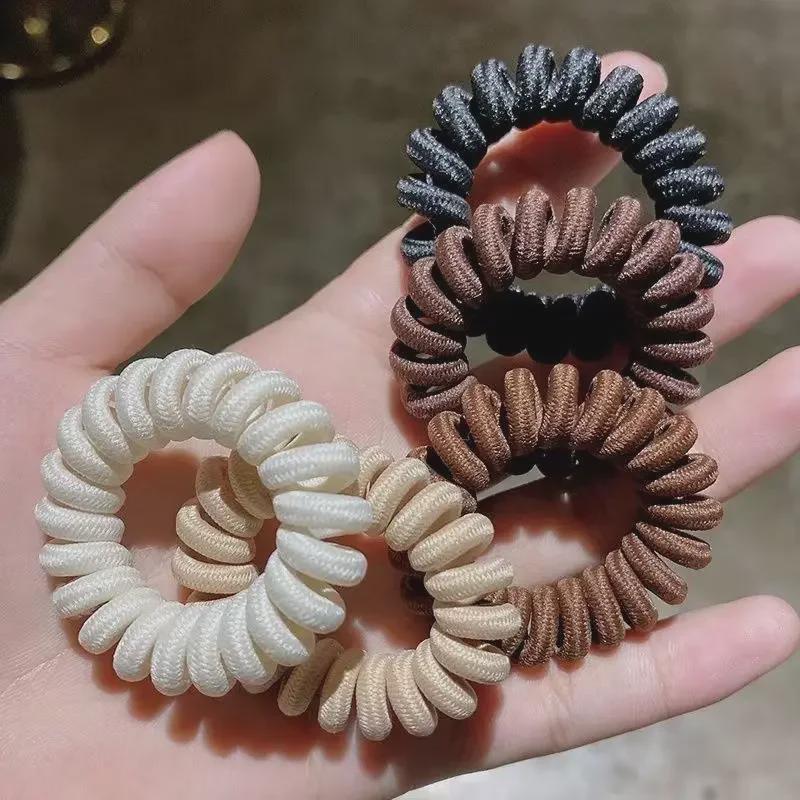 Корейская резинка для волос: Бесшовная тканевая пружинная веревка для девочек