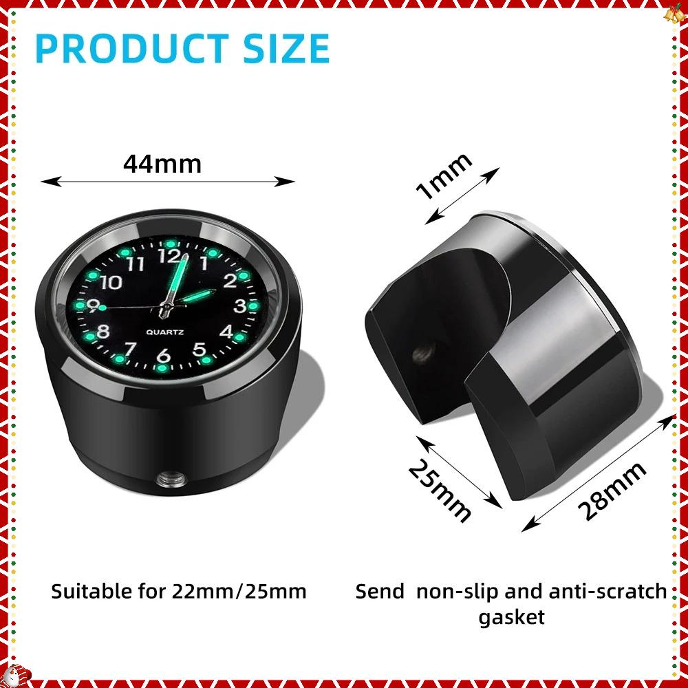 7/8" Мотоциклетные Часы Хромированные Водонепроницаемые Крепление На Руль Велосипеда Кварцевые Часы Алюминиевые Светящиеся Часы Мотоциклетные Аксессуары Универсальные