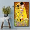 Classic Artist Gustav Klimt Kiss Abstract Oil Painting Printed On Canvas Modern Poster Wall Art For Living Room Home Decoration
