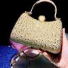 Fashionable Evening Purse Crossbody Handbag With Sparkling Rhinestones Delicate Chain Strap Shoulder Bag For Women  Silver