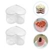 Party Dessert Cup Heart Shaped Air with Lid Pudding Transparent Plastic Cups