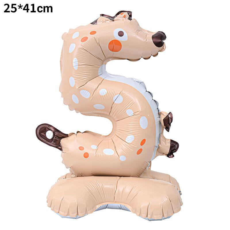 23 Inch Animal Digital Column Aluminum Film Balloon Modeling 0-9 Birthday Scene Decoration
