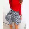 Women High Waist Knitting Woolen Skirt Ladies Slim Elastic Pleated Flared Skirts