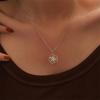 Stainless Steel Hollow Flower Pendant Necklace for Women Minimalist Gold Color Flower Necklace Charms Wedding Party Jewelry