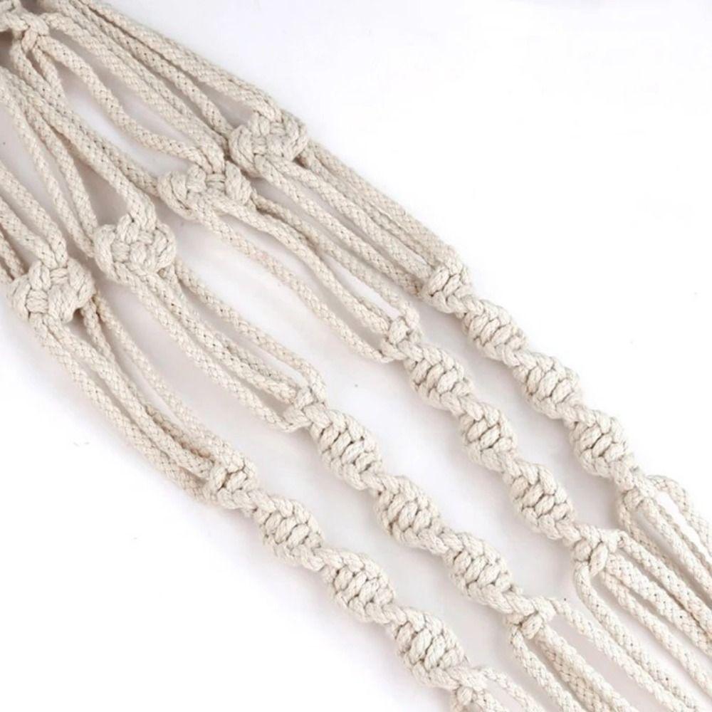 Boho Cotton Rope Hanger Flower Pot Handmade Tassel Hanging Basket Durable Plant Hanger Outdoor