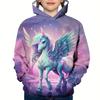 Fall Winter Kids Adorable Pony 3D Print Thick Fleece Warm Hoodie Tops Outwear Trendy Cool Sweatshirts For Boys Girls