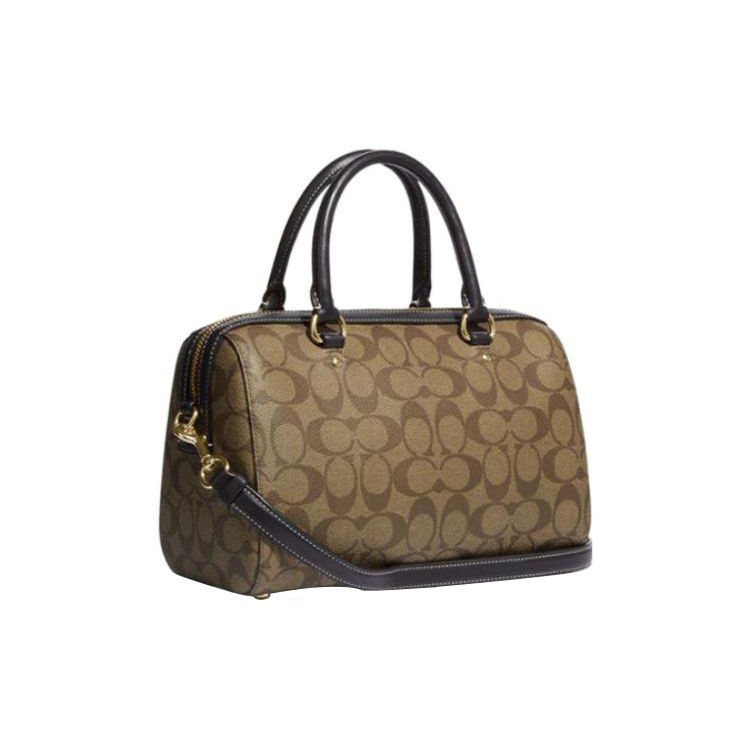 Coach X Disney Rowan 27 Классическая Монограмма Застежка-молния Мультяшный Логотип Пэчворк Сумка через плечо Сумка-тоут Большая Женские сумки Темно-хаки CC149-IME7V